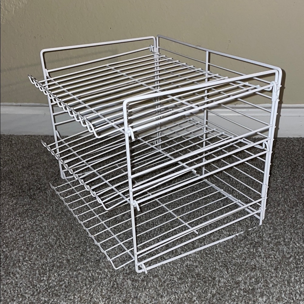 White Wire Storage Rack - Picture 2 of 3